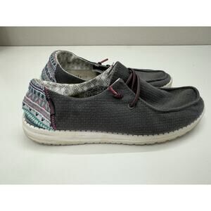 Hey Dude Womens Shoes Size 10 Wendy Aztec Gray Shoes Slip on